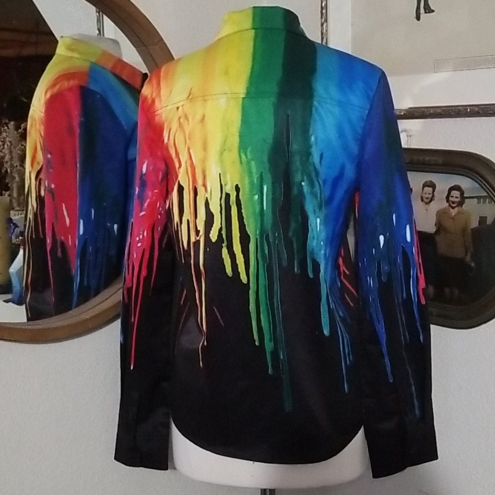 Designer Splash Button Up - image 2